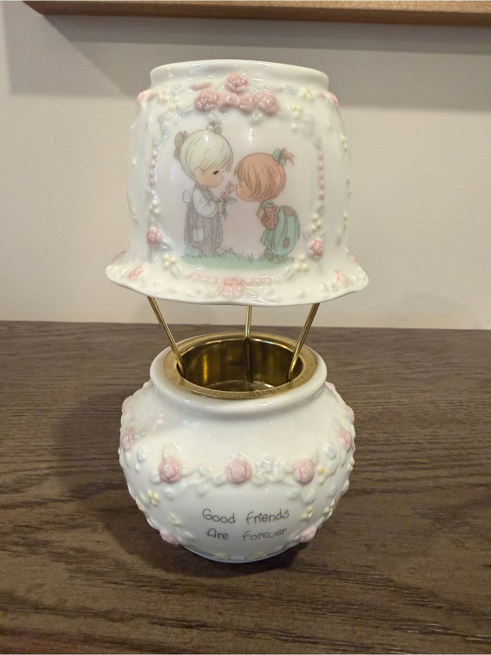 Vintage Precious Moments Porcelain Candle Holder/Potpourri Warmer
